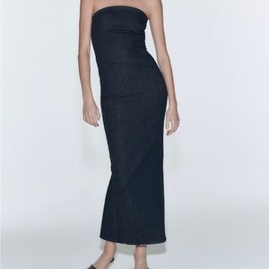 Zara denim strapless dress NWT SOLD OUT EVERYWHERE!